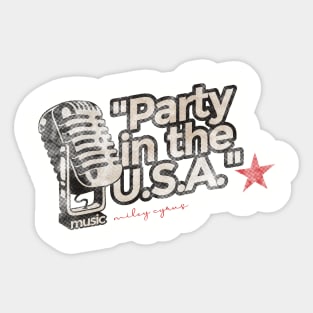 Party in the U.S.A. - Greatest Karaoke Songs Vintage Sticker